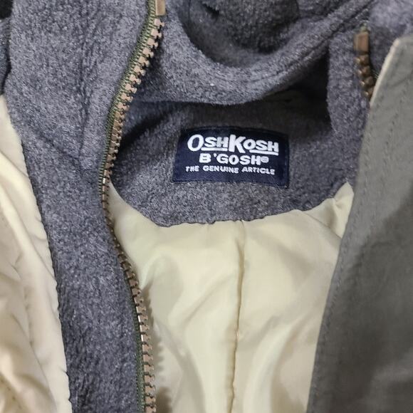 Osh Gosh Bogosh Little Boy Grey Quilted Puffer Hoodie Jacket  Coat Outdoors - Picture 7 of 9